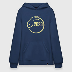 Толстовка-худи оверсайз Лунный кролик 2023 минимализм, цвет: тёмно-синий