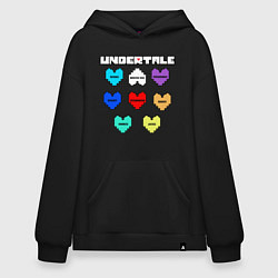 Толстовка-худи оверсайз Undertale - души 8 людей, цвет: черный