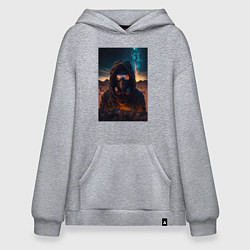 Толстовка-худи оверсайз Пусстынный странник, цвет: меланж