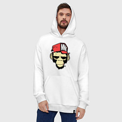 Толстовка-худи оверсайз Monkey Swag, цвет: белый — фото 2