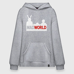 Толстовка-худи оверсайз Mad world, цвет: меланж