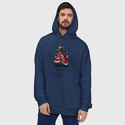 Толстовка-худи оверсайз Music and sneakers, цвет: тёмно-синий — фото 2