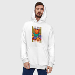 Толстовка-худи оверсайз No pain no gain casual art, цвет: белый — фото 2