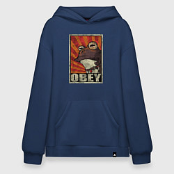 Толстовка-худи оверсайз Obey frog, цвет: тёмно-синий