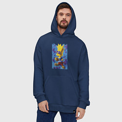 Толстовка-худи оверсайз Bart Simpson - neural network, цвет: тёмно-синий — фото 2