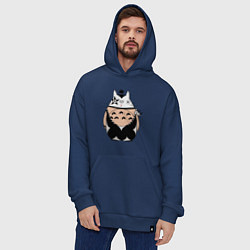 Толстовка-худи оверсайз Totoro рокер, цвет: тёмно-синий — фото 2