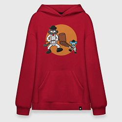Толстовка-худи оверсайз Шоу Щекотки и Царапки, цвет: красный