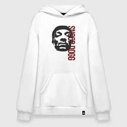 Толстовка-худи оверсайз Репер Snoop Dogg, цвет: белый