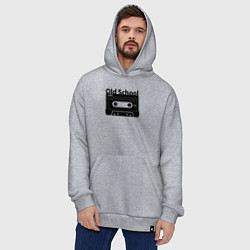 Толстовка-худи оверсайз Old school music, цвет: меланж — фото 2