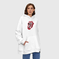 Толстовка-худи оверсайз Rolling stones pills, цвет: белый — фото 2