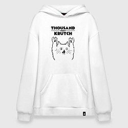 Толстовка-худи оверсайз Thousand Foot Krutch - rock cat, цвет: белый