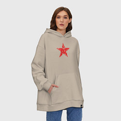 Толстовка-худи оверсайз Star USSR, цвет: миндальный — фото 2
