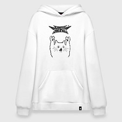 Толстовка-худи оверсайз Babymetal - rock cat, цвет: белый