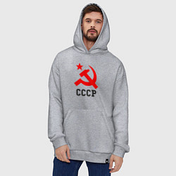 Толстовка-худи оверсайз СССР стиль, цвет: меланж — фото 2