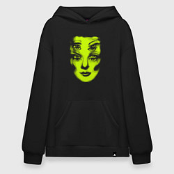 Толстовка-худи оверсайз Double lime face, цвет: черный