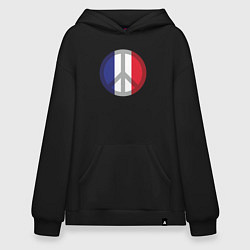 Толстовка-худи оверсайз Peace France, цвет: черный
