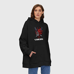 Толстовка-худи оверсайз Samurai logo, цвет: черный — фото 2