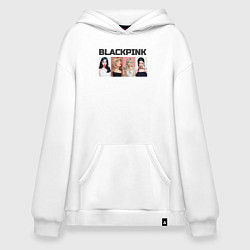 Толстовка-худи оверсайз Корейская группа Blackpink, анимационный стиль, цвет: белый