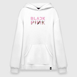 Толстовка-худи оверсайз Blackpink logo Jisoo Lisa Jennie Rose, цвет: белый