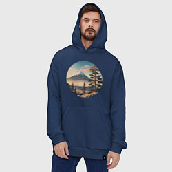 Толстовка-худи оверсайз Природа Японии и Дальнего Востока, цвет: тёмно-синий — фото 2