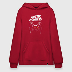 Толстовка-худи оверсайз Arctic Monkeys rock cat, цвет: красный