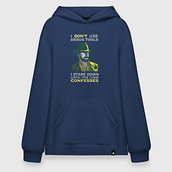 Толстовка-худи оверсайз Чак Норрис среди программистов, цвет: тёмно-синий