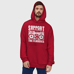 Толстовка-худи оверсайз Support the classic, цвет: красный — фото 2