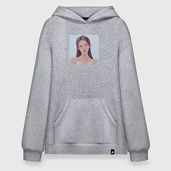 Толстовка-худи оверсайз IU Red lips, цвет: меланж