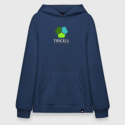 Толстовка-худи оверсайз Tricell Inc, цвет: тёмно-синий