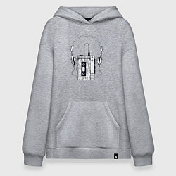 Толстовка-худи оверсайз Walkman, цвет: меланж