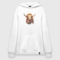 Худи оверсайз Бык в шарфе осень