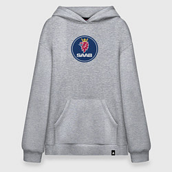 Толстовка-худи оверсайз Saab sport auto, цвет: меланж