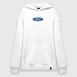 Толстовка-худи оверсайз Ford usa auto brend, цвет: белый