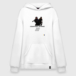 Толстовка-худи оверсайз Counter-strike 2 - welcome to cs2, цвет: белый