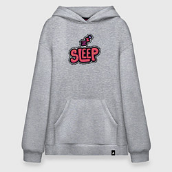 Толстовка-худи оверсайз Sleep, цвет: меланж