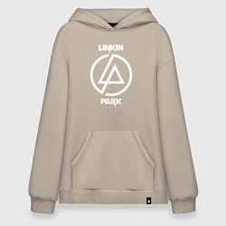 Толстовка-худи оверсайз Linkin Park logo, цвет: миндальный