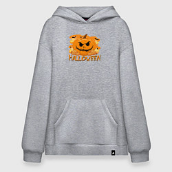 Толстовка-худи оверсайз Orange holiday halloween, цвет: меланж