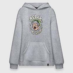 Толстовка-худи оверсайз Моряк Попай - шпинат, цвет: меланж