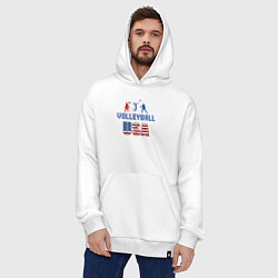 Толстовка-худи оверсайз USA volley, цвет: белый — фото 2