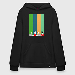 Худи оверсайз Ламы - альпаки на учебе