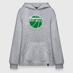 Толстовка-худи оверсайз Boston champions, цвет: меланж