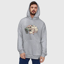Толстовка-худи оверсайз Опасная Фапута, цвет: меланж — фото 2