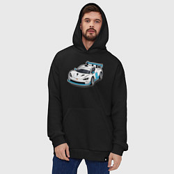 Толстовка-худи оверсайз Спортивная машинка, цвет: черный — фото 2