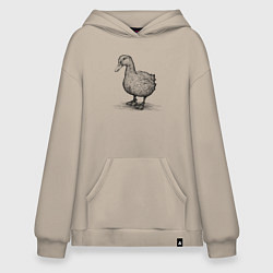 Толстовка-худи оверсайз Селезень, цвет: миндальный