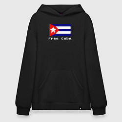 Толстовка-худи оверсайз Free Cuba, цвет: черный