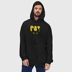 Толстовка-худи оверсайз Cat облик, цвет: черный — фото 2