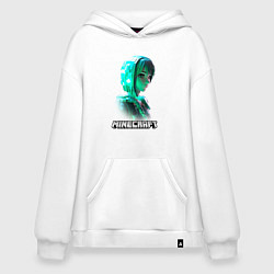 Худи оверсайз Minecraft девушка из зеленых кубиков