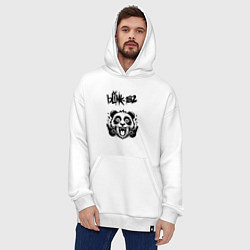 Толстовка-худи оверсайз Blink 182 - rock panda, цвет: белый — фото 2