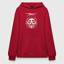 Толстовка-худи оверсайз Tokio Hotel rock panda, цвет: красный