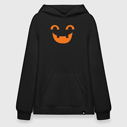 Толстовка-худи оверсайз Orange smile, цвет: черный
